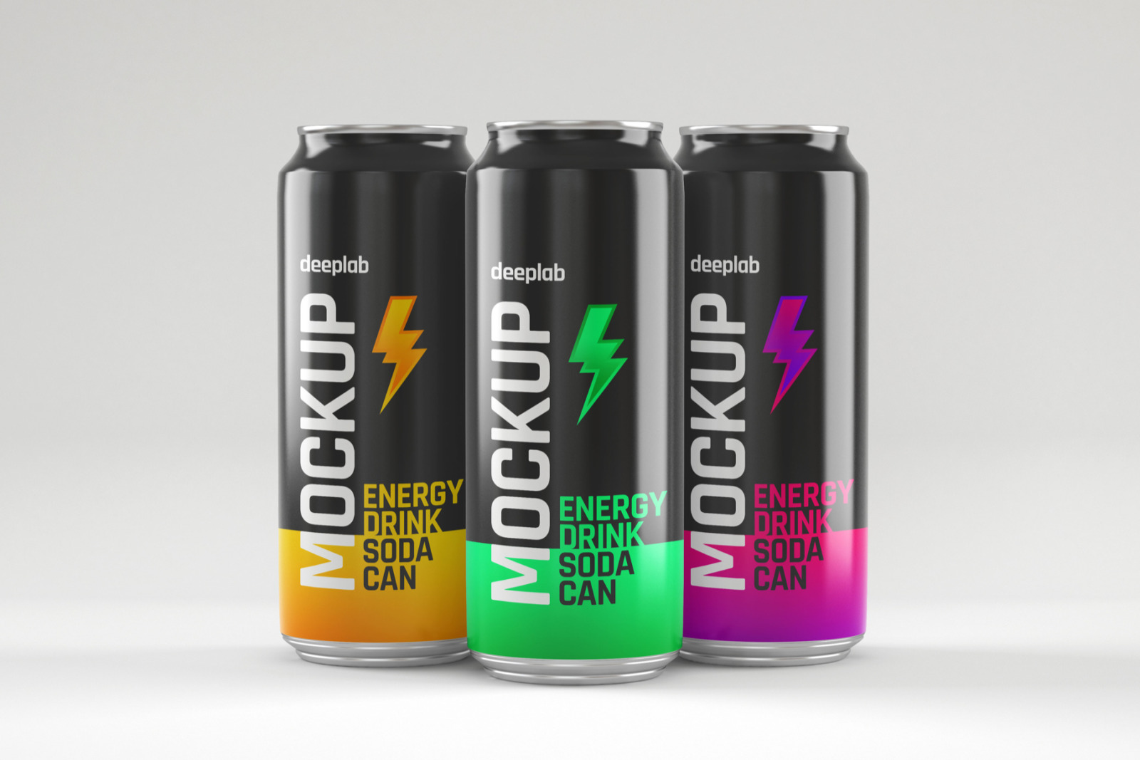 Glossy Soda Can Mockup Set