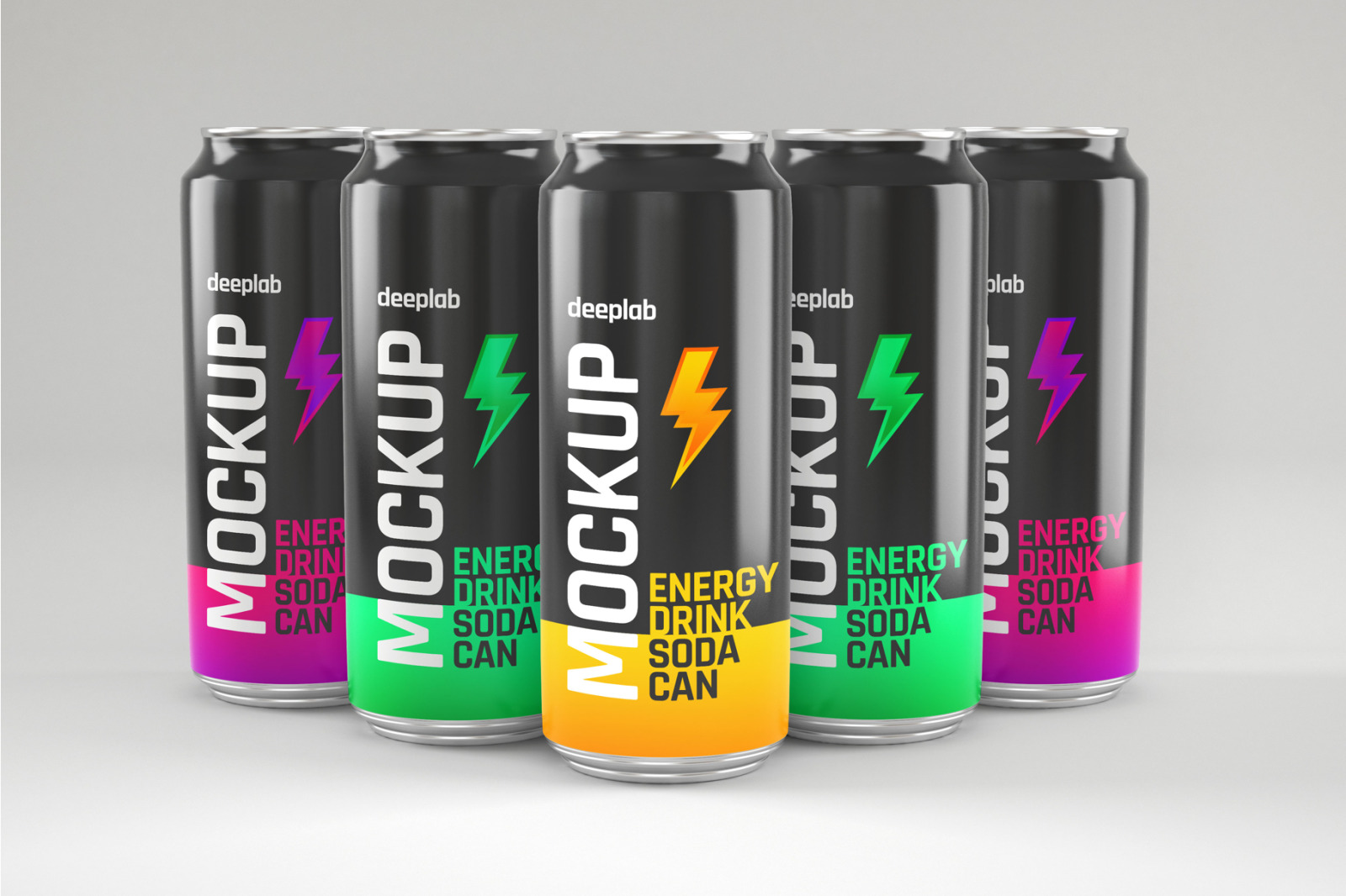 Glossy Soda Can Mockup Set