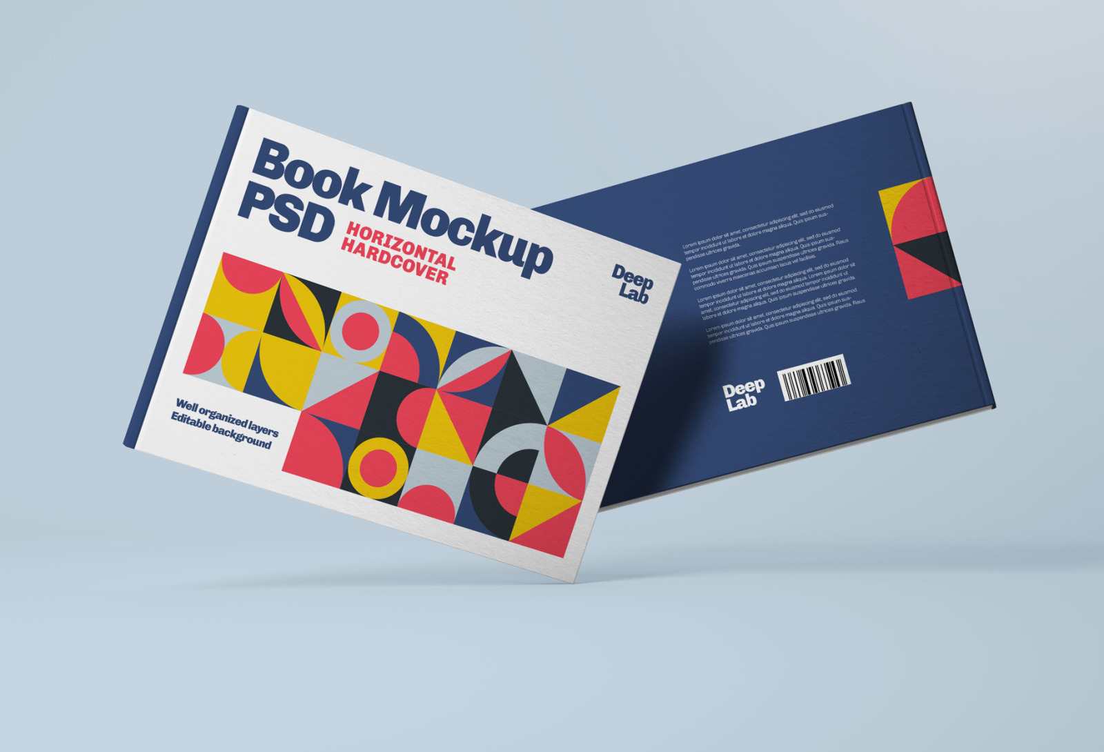 Horizontal Book Cover Mockup Set