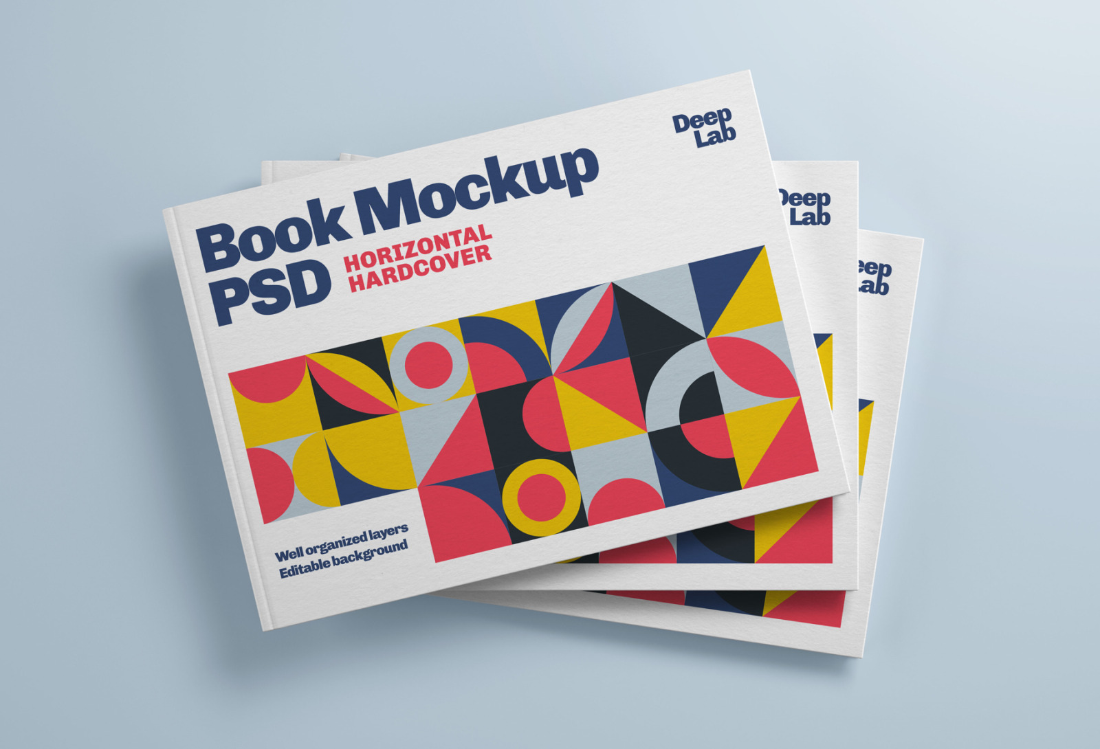 Horizontal Book Cover Mockup Set