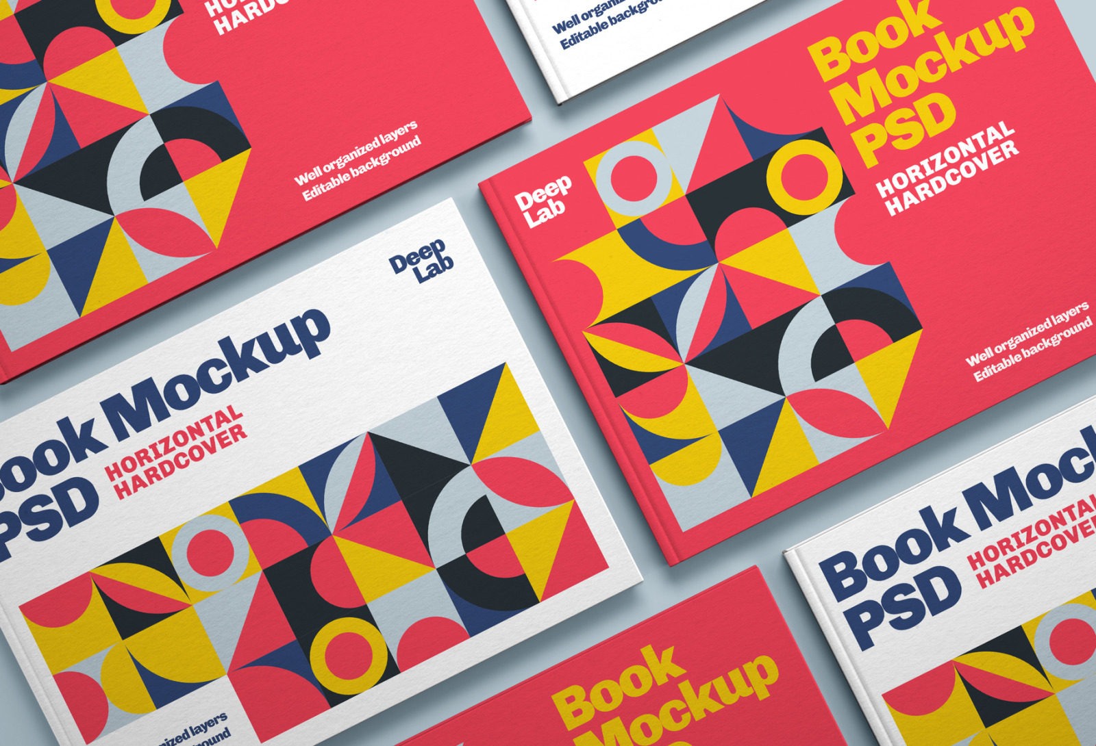 Horizontal Book Cover Mockup Set