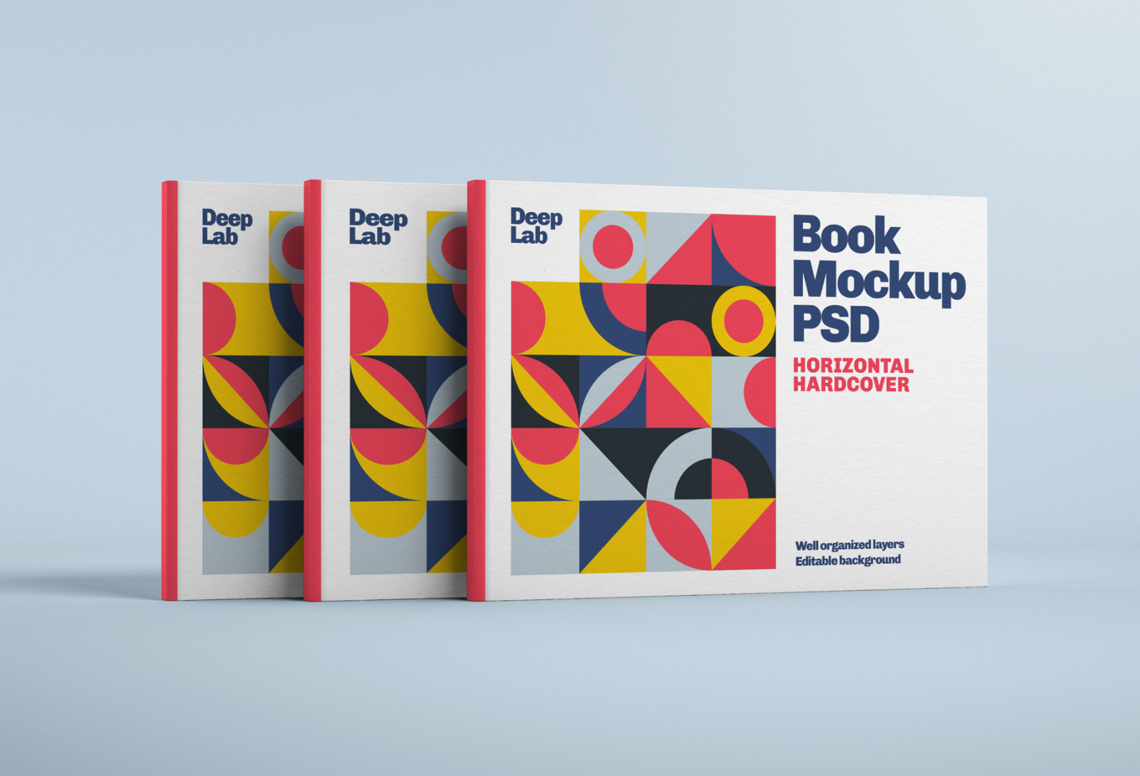 Horizontal Book Cover Mockup Set