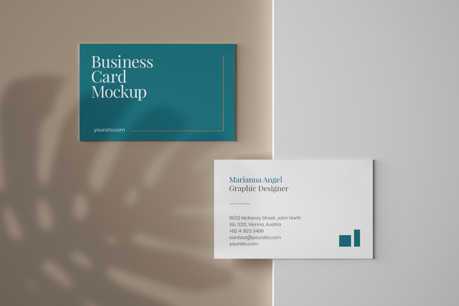 Business Card Mockup Set With Overlay Shadow