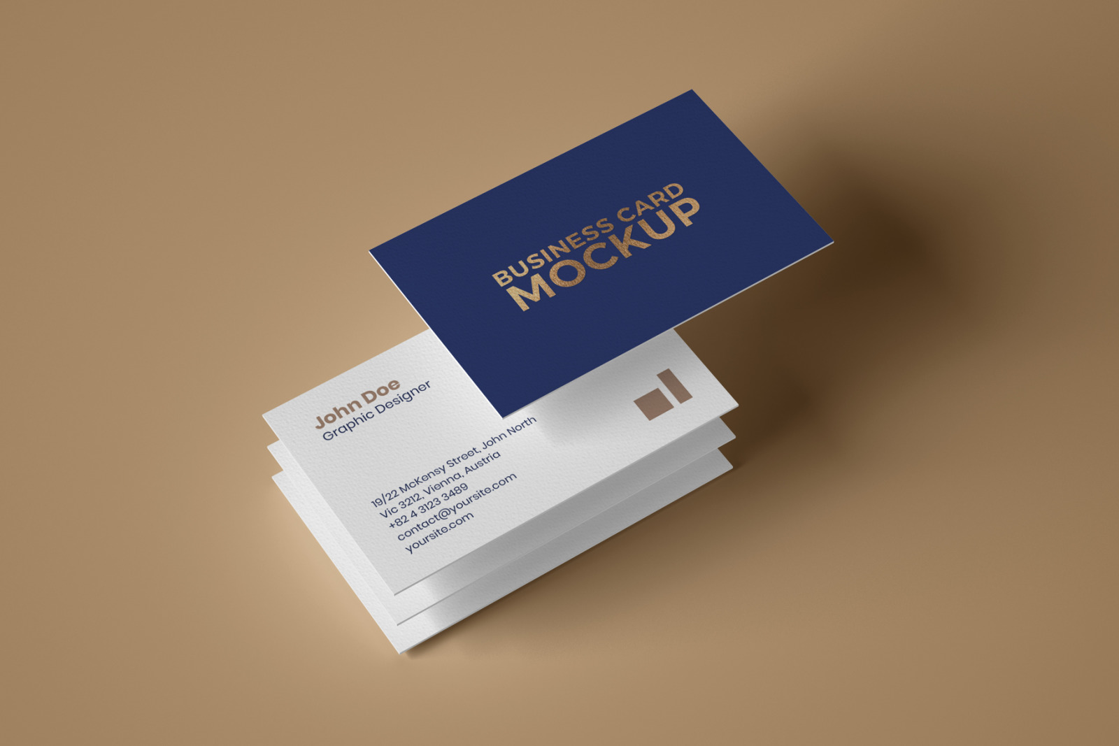 Business Card Mockup Set With Overlay Shadow