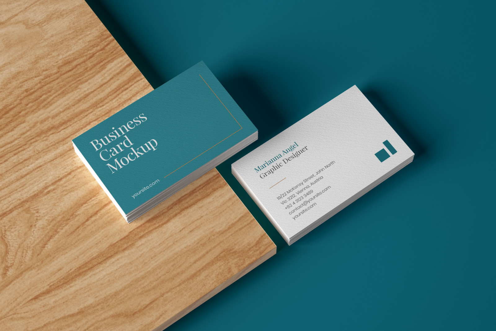 Business Card Mockup Set With Overlay Shadow