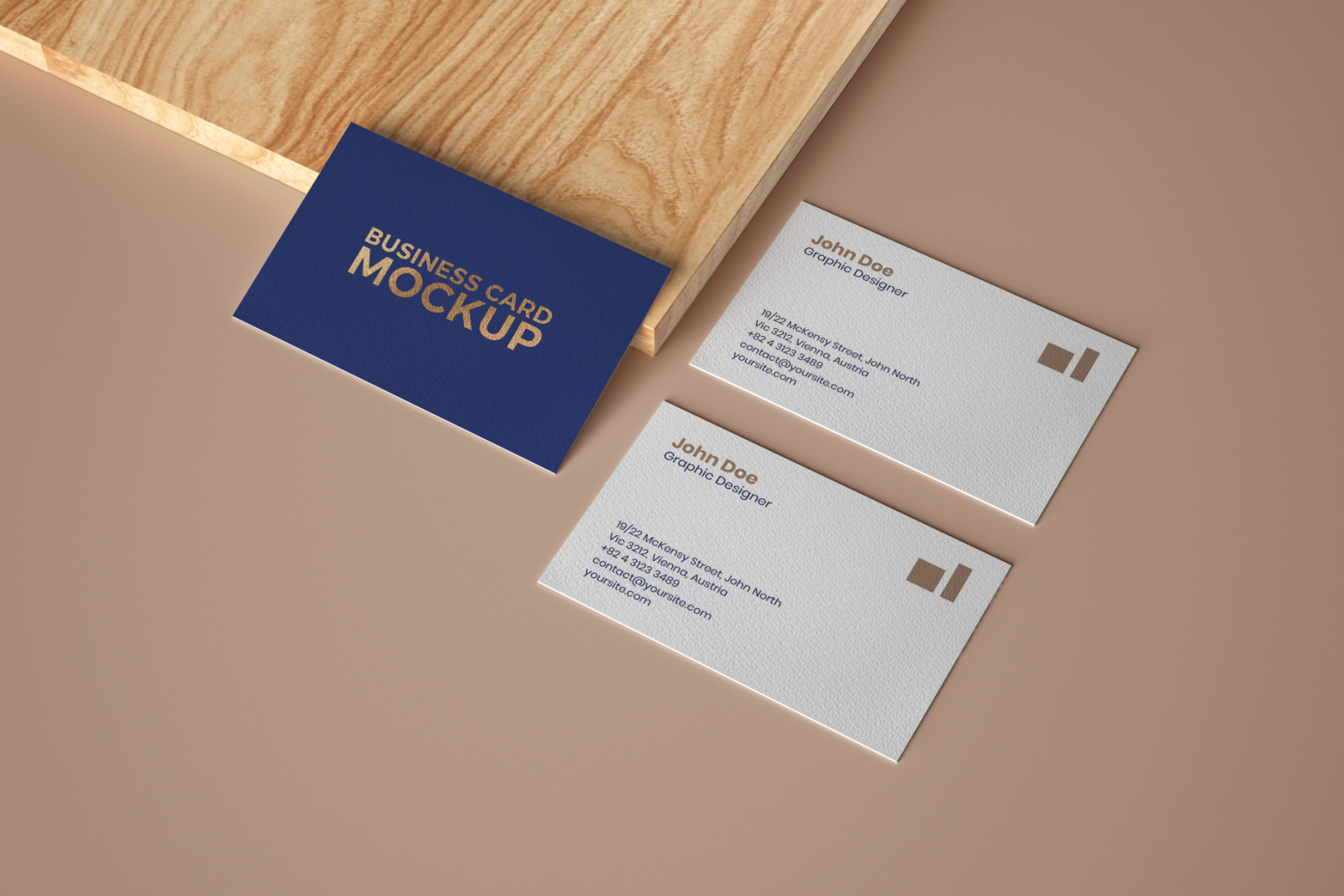 Business Card Mockup Set With Overlay Shadow