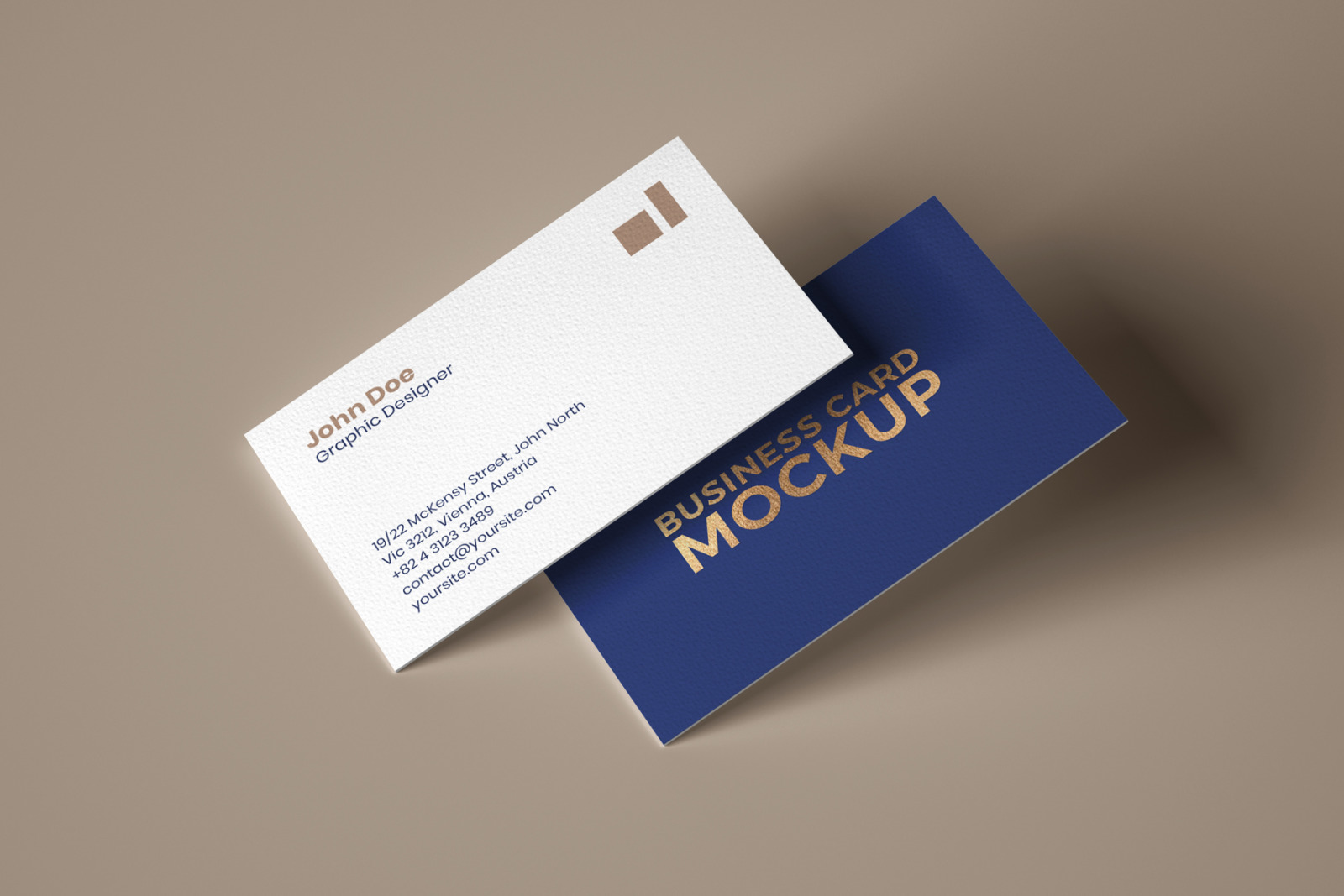 Business Card Mockup Set With Overlay Shadow