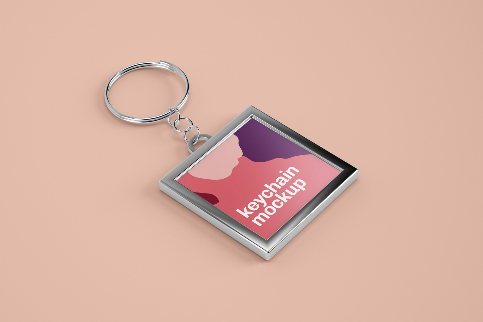 Silver &amp; Card Keychain Mockup Set