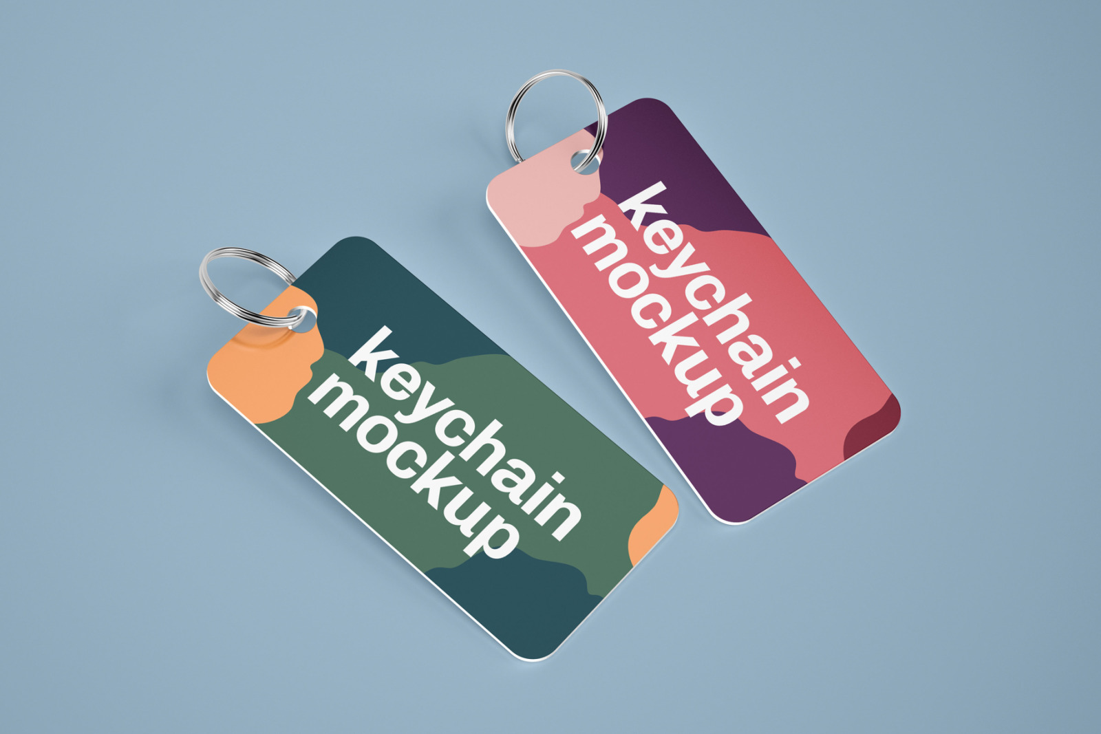 Silver &amp; Card Keychain Mockup Set