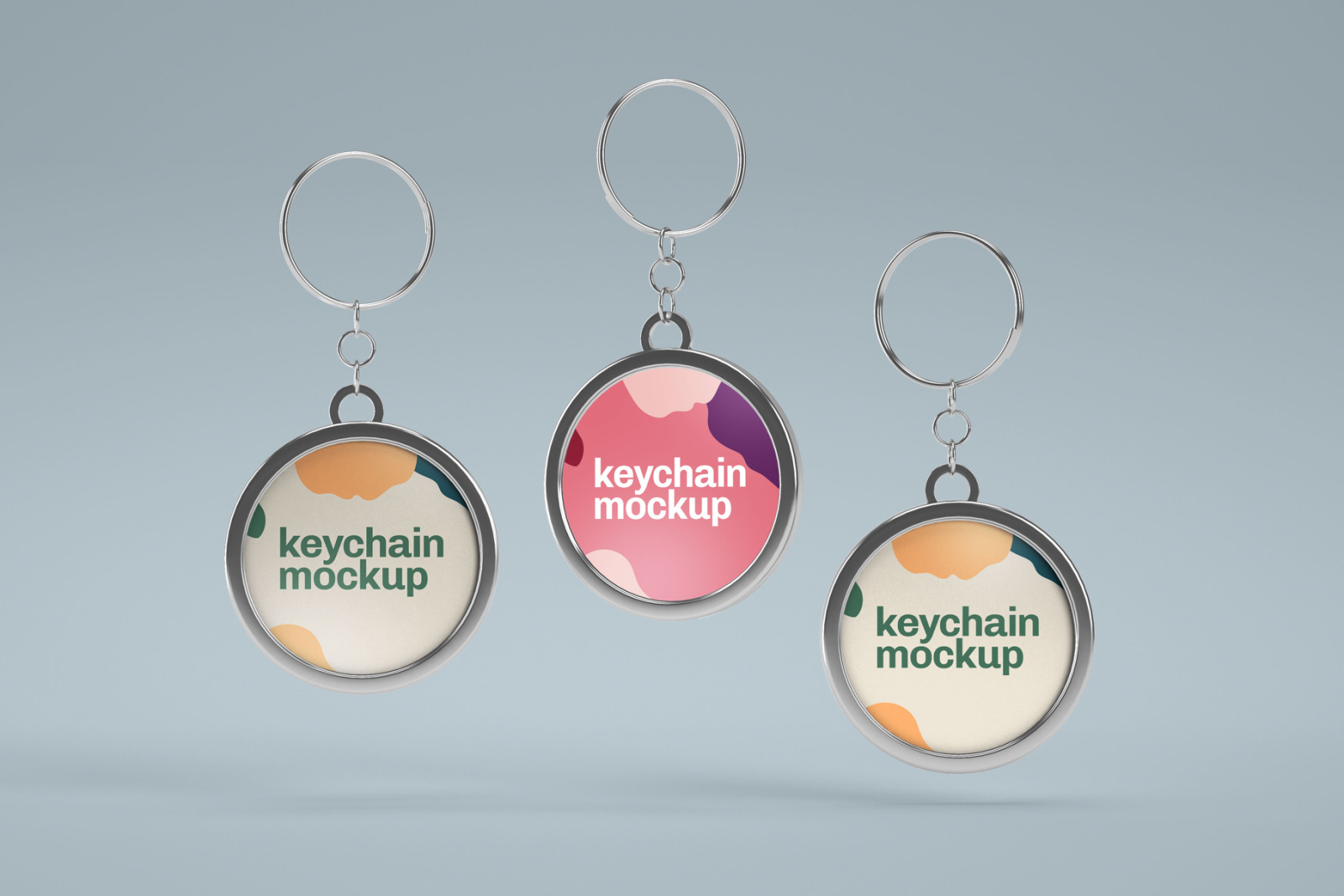 Silver & Card Keychain Mockup Set Silver & Card Keychain Mockup Set