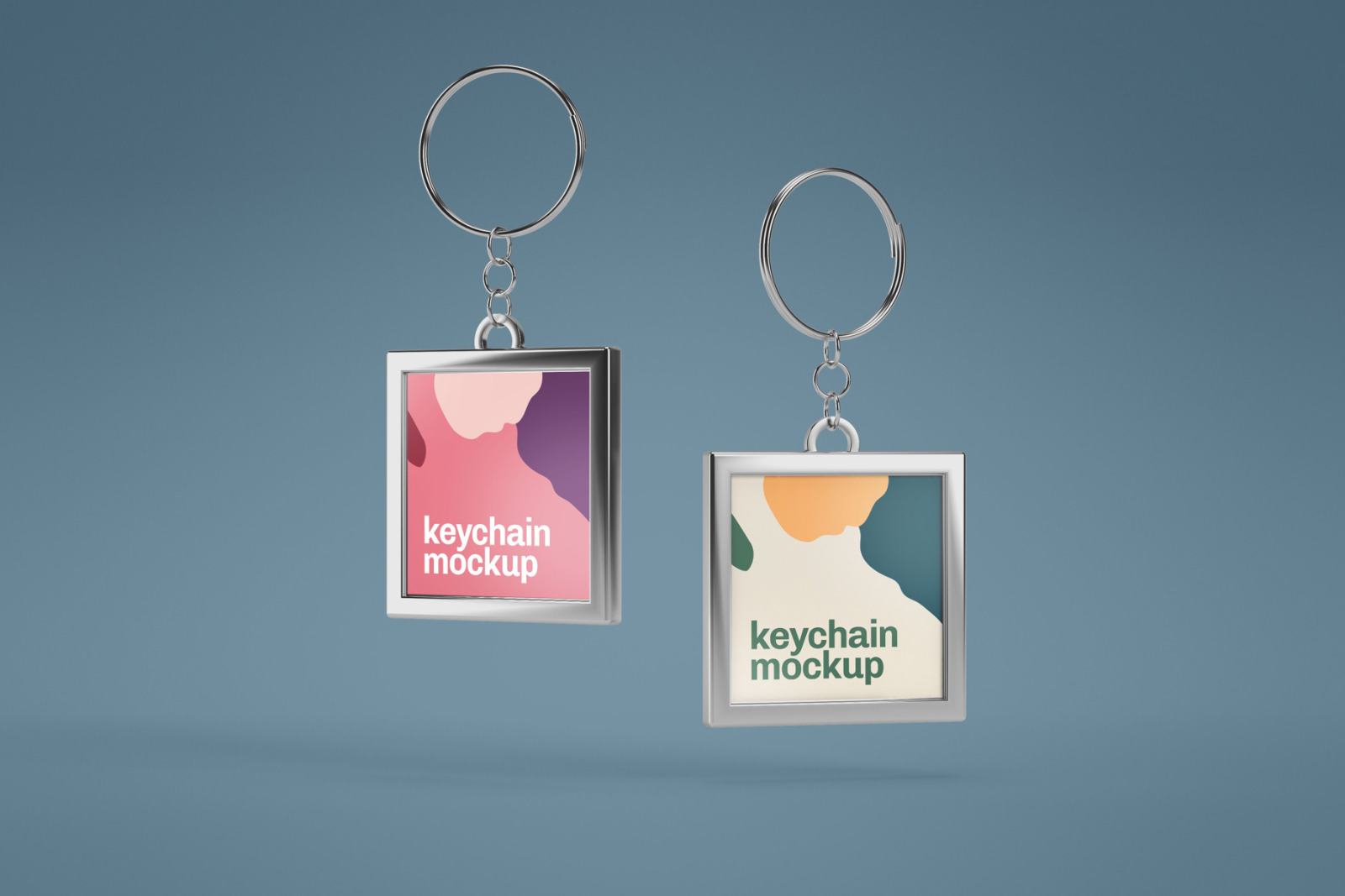 Silver & Card Keychain Mockup Set Silver & Card Keychain Mockup Set