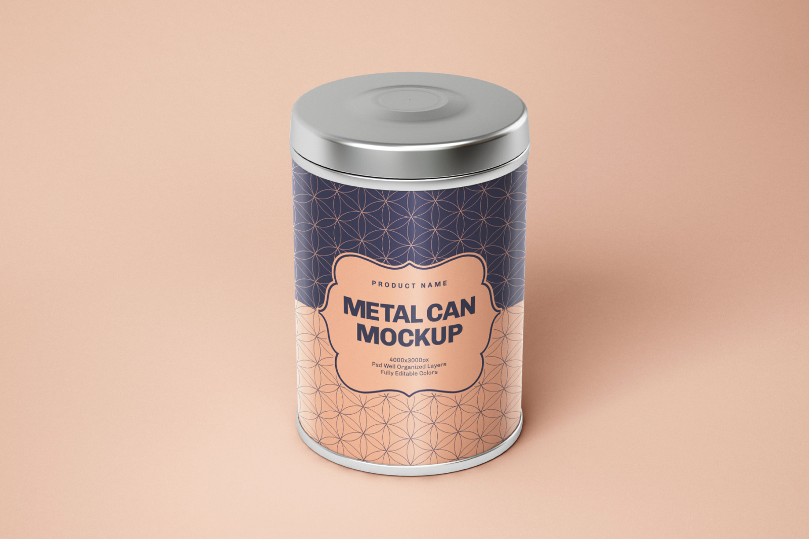 Glossy Round Tin Can Box Mockup Set