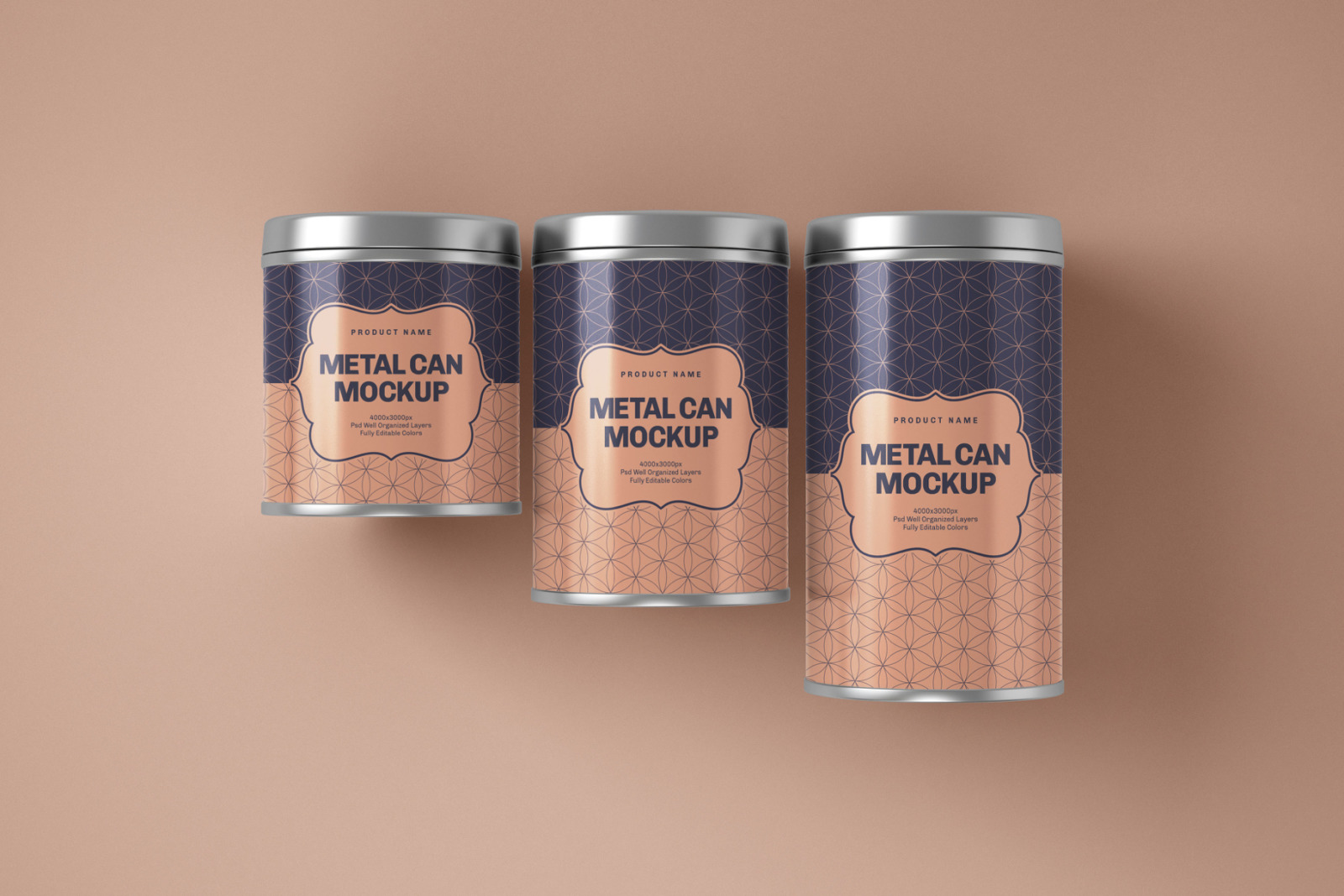 Glossy Round Tin Can Box Mockup Set