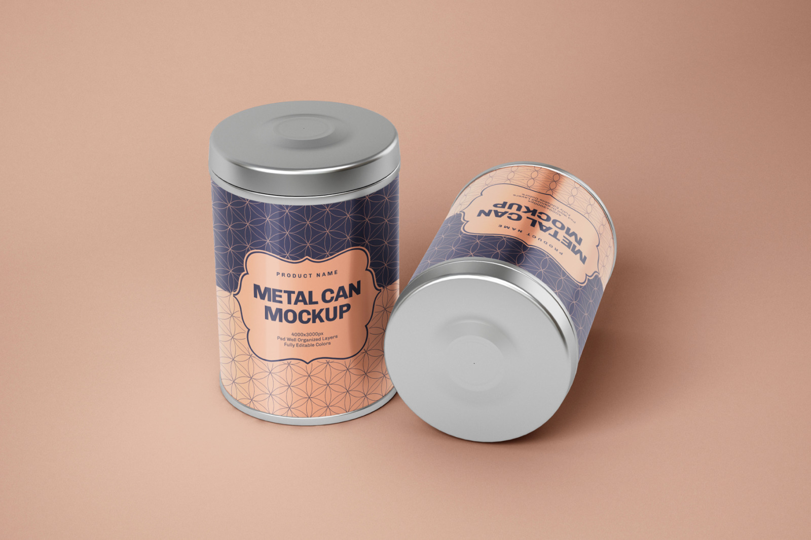 Glossy Round Tin Can Box Mockup Set