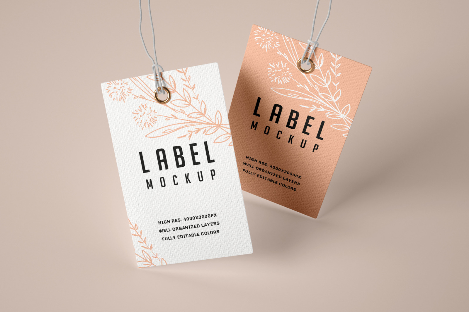 Paper & Kraft Label Mockup Set Paper & Kraft Label Mockup Set