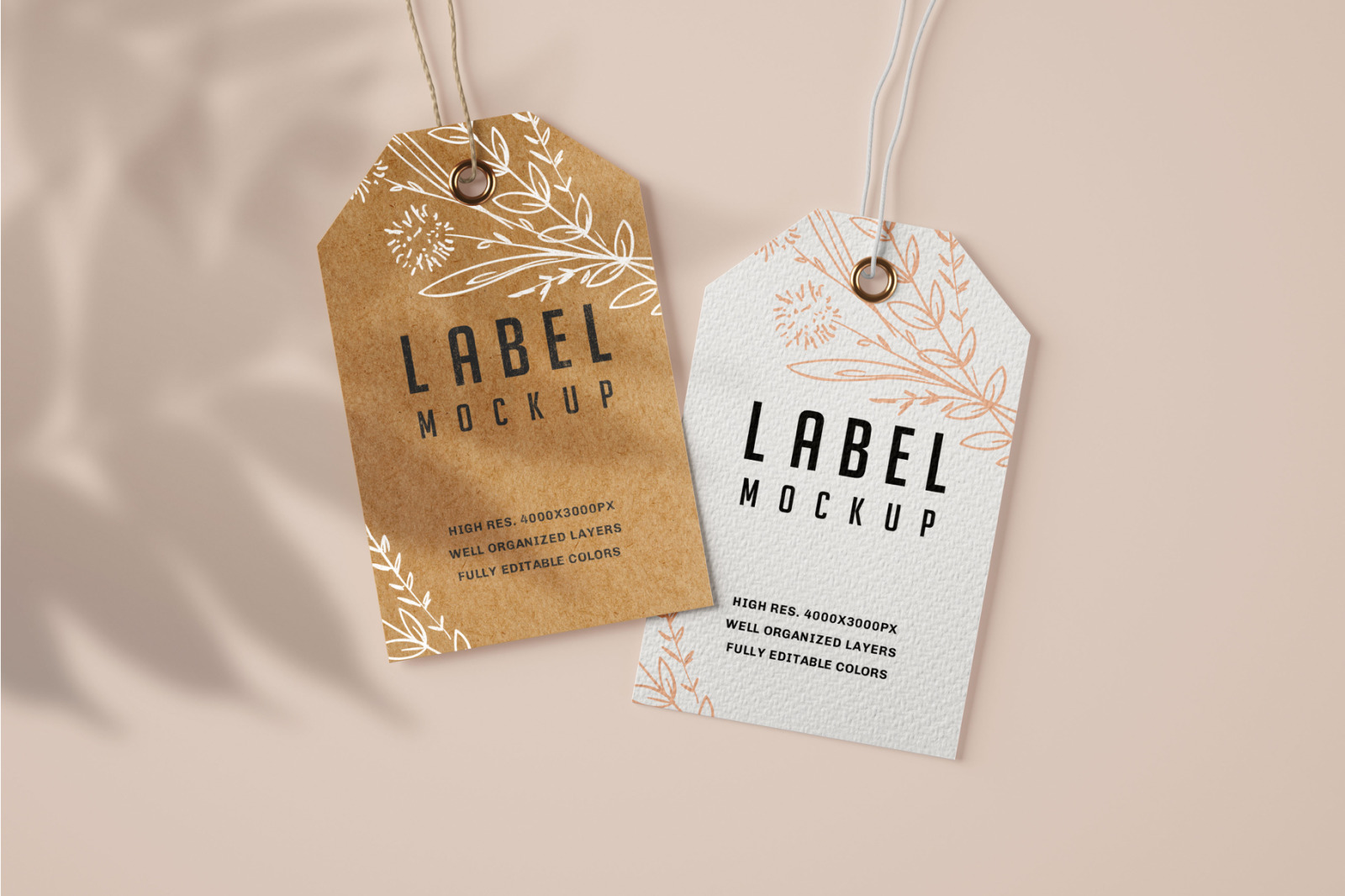 Paper & Kraft Label Mockup Set Paper & Kraft Label Mockup Set