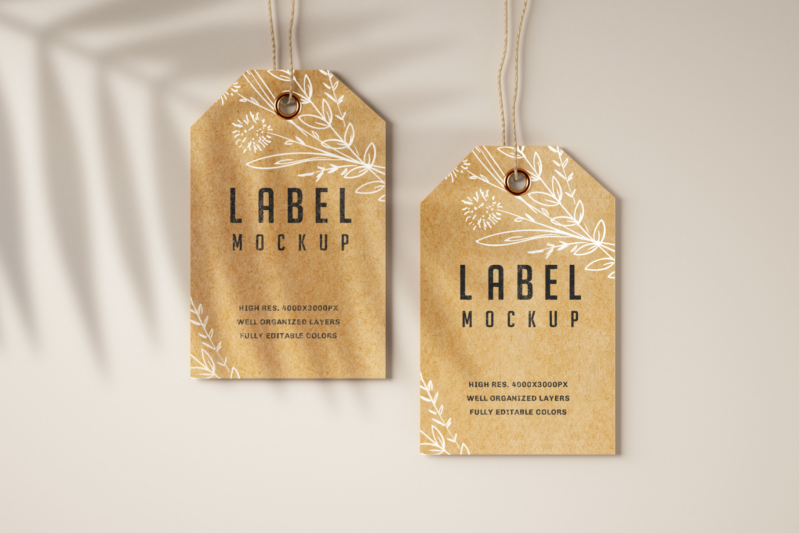 Paper & Kraft Label Mockup Set Paper & Kraft Label Mockup Set