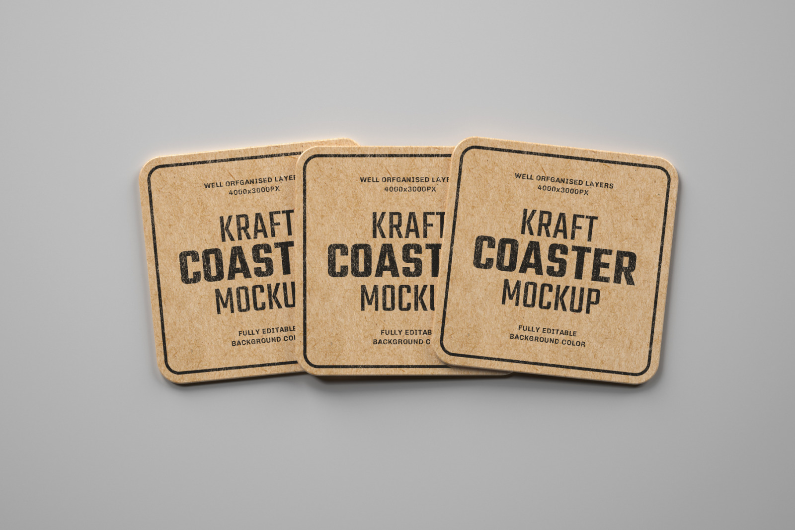 Kraft Beverage Coaster Mockup