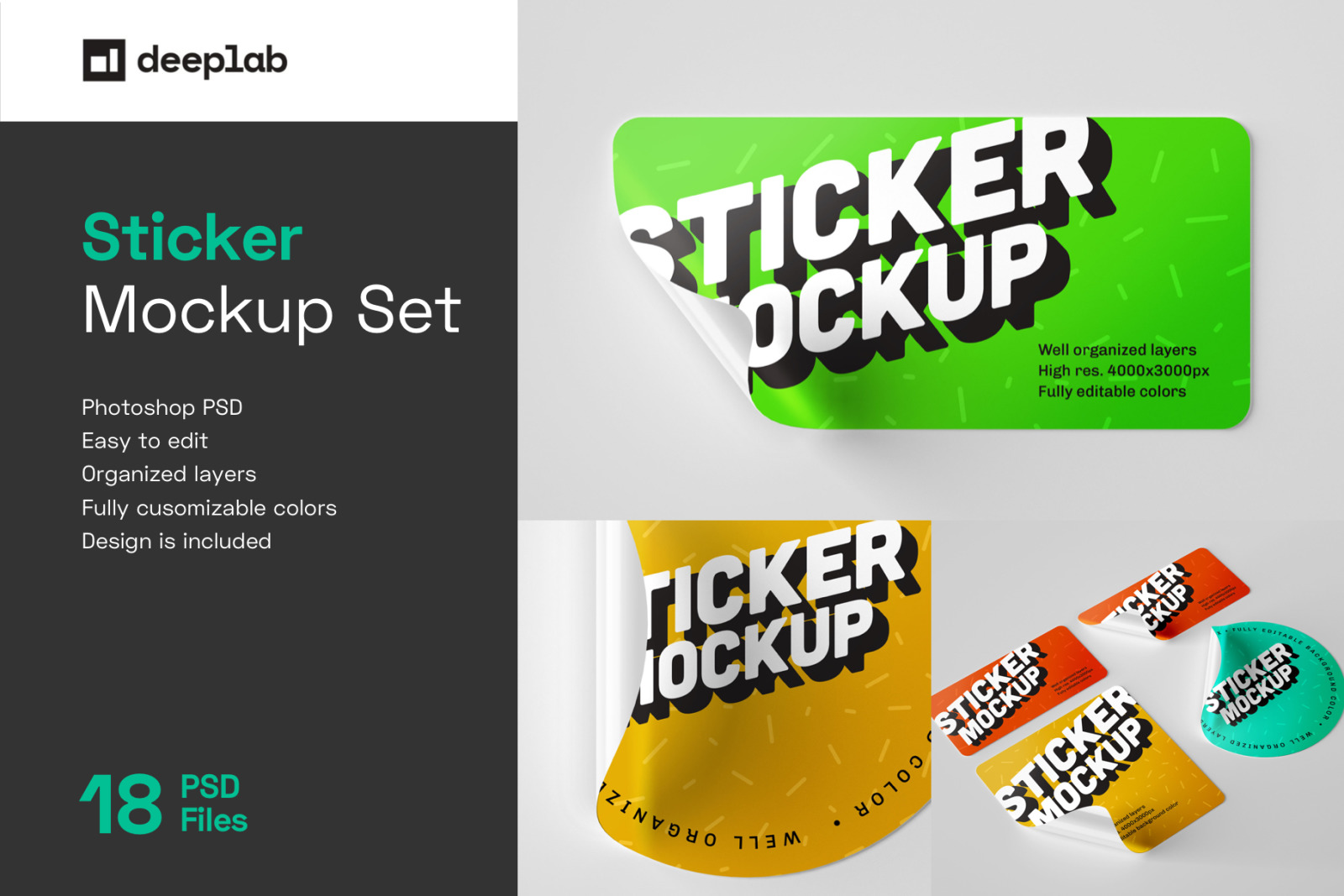 Sticker Mockup Set Sticker Mockup Set
