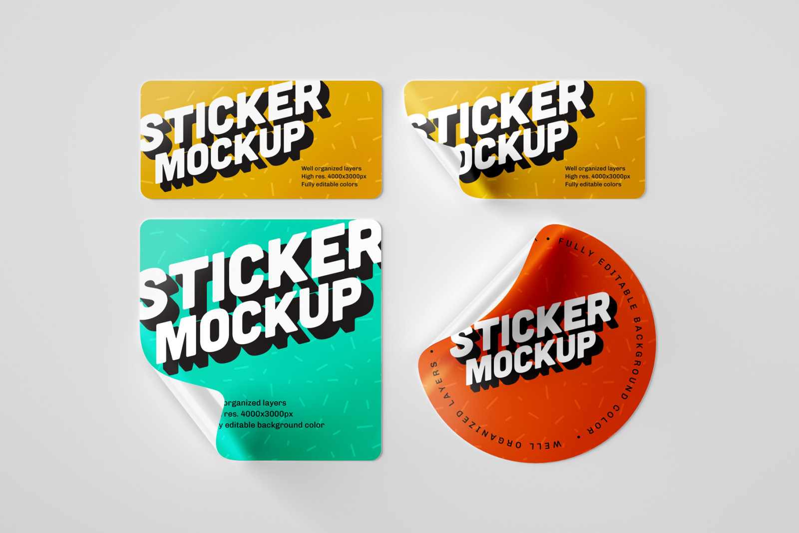 Sticker Mockup Set