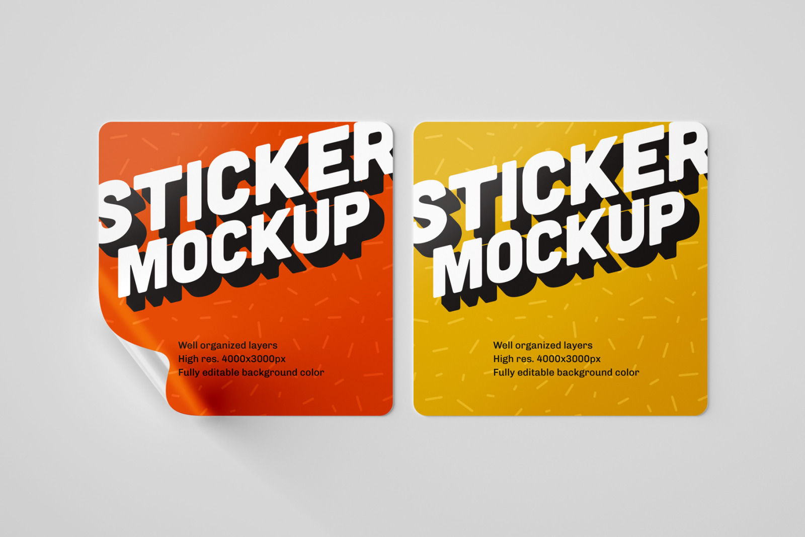 Sticker Mockup Set