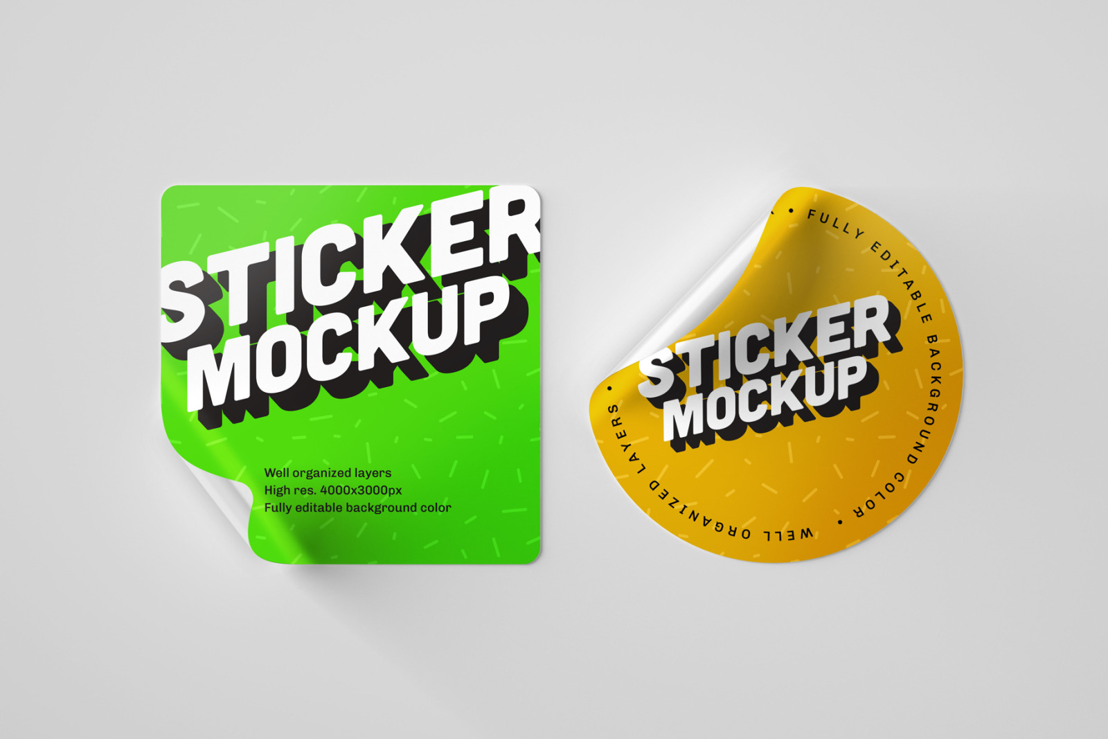 Sticker Mockup Set