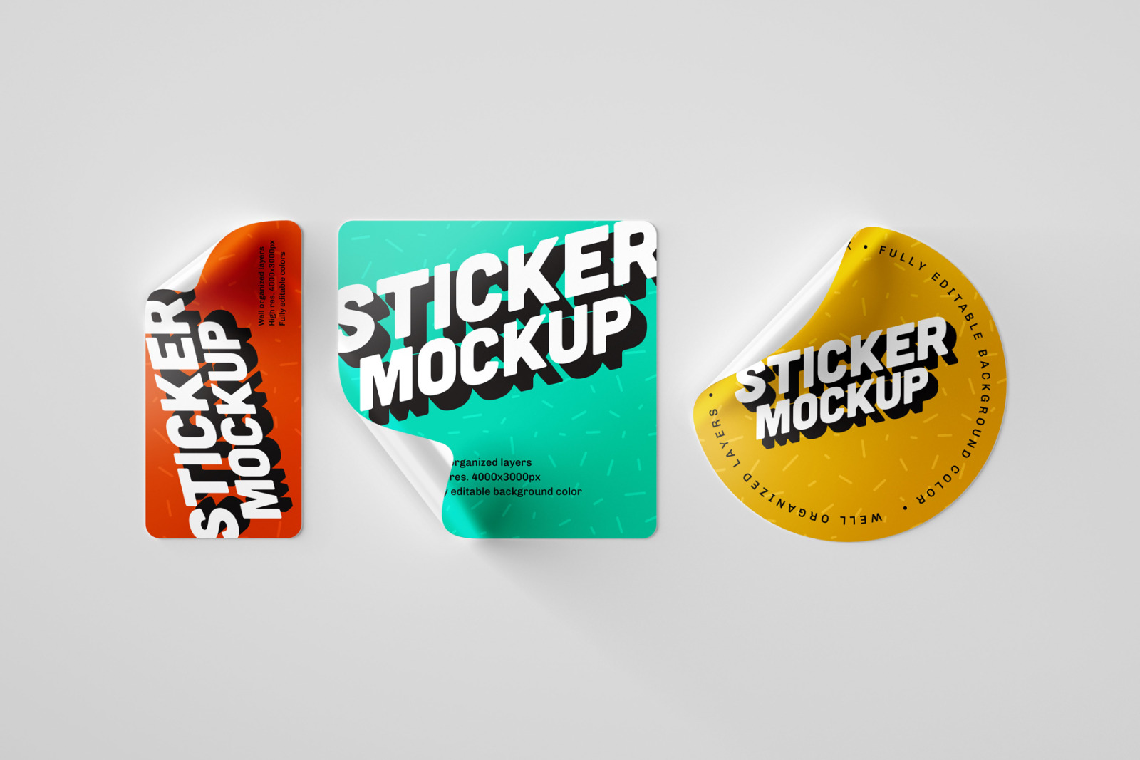 Sticker Mockup Set Sticker Mockup Set