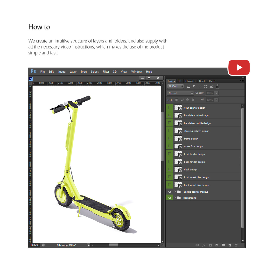 Electric Scooter Mockups Set