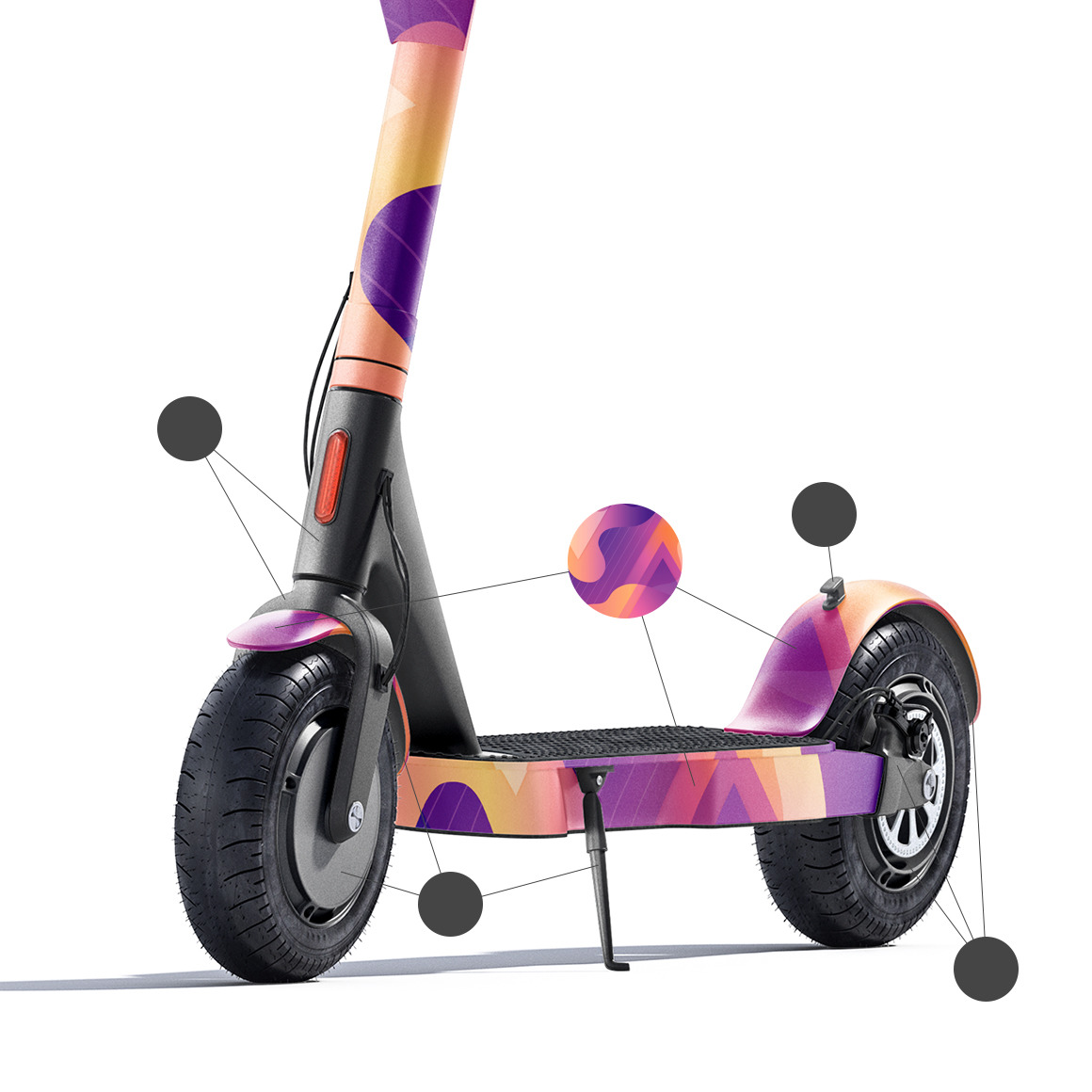 Electric Scooter Mockups Set