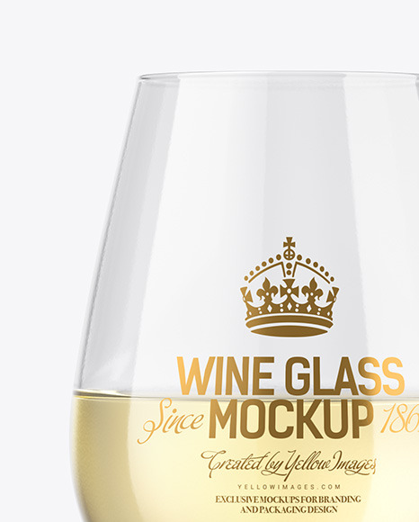 White Wine Glass Mockup