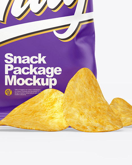 Matte Snack Package w/ Chips Mockup