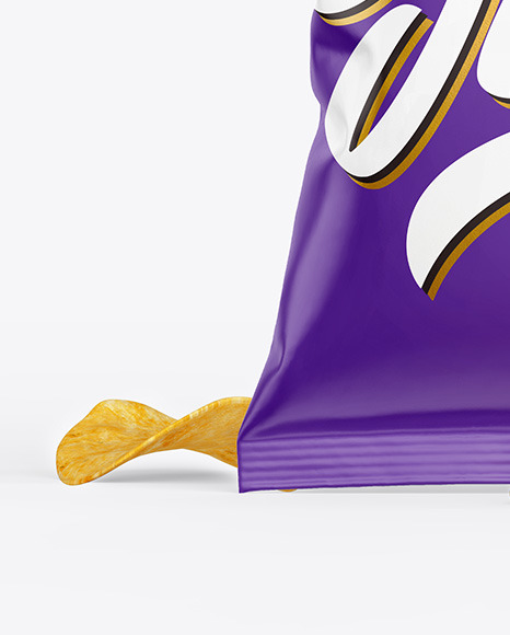 Matte Snack Package w/ Chips Mockup