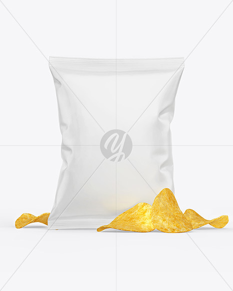 Matte Snack Package w/ Chips Mockup