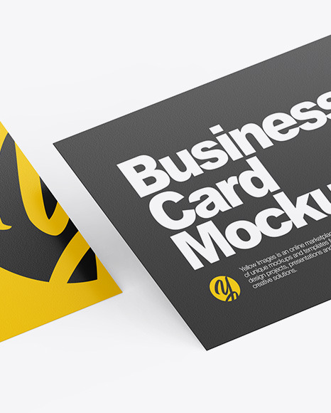 Two Paper Business Cards Mockup