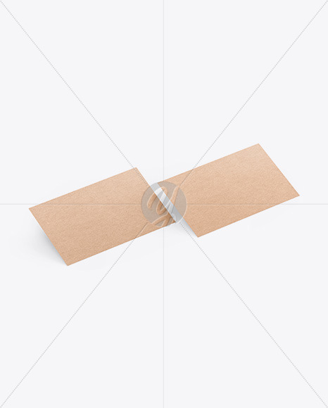 Two Kraft Business Cards Mockup