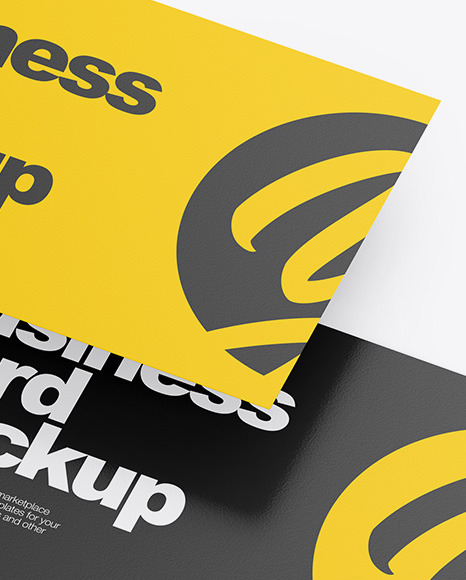 Two Paper Business Cards Mockup