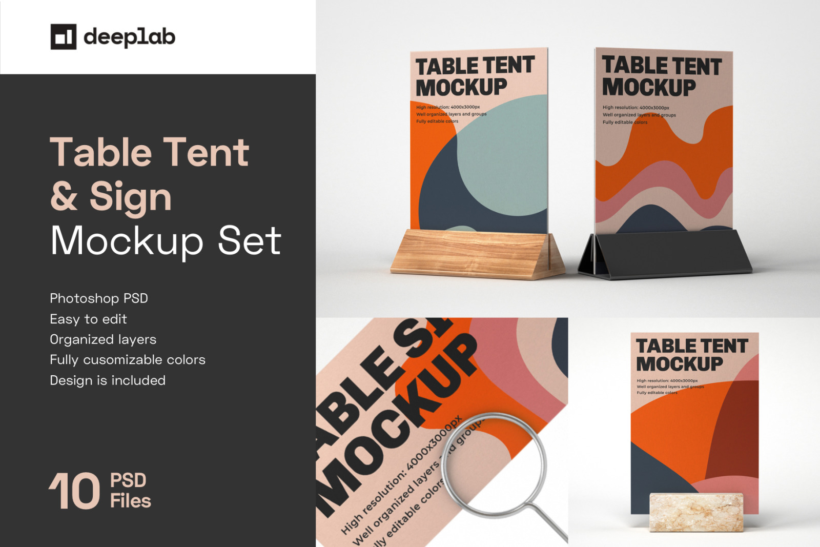 Table Tent and Sign Mockup Set