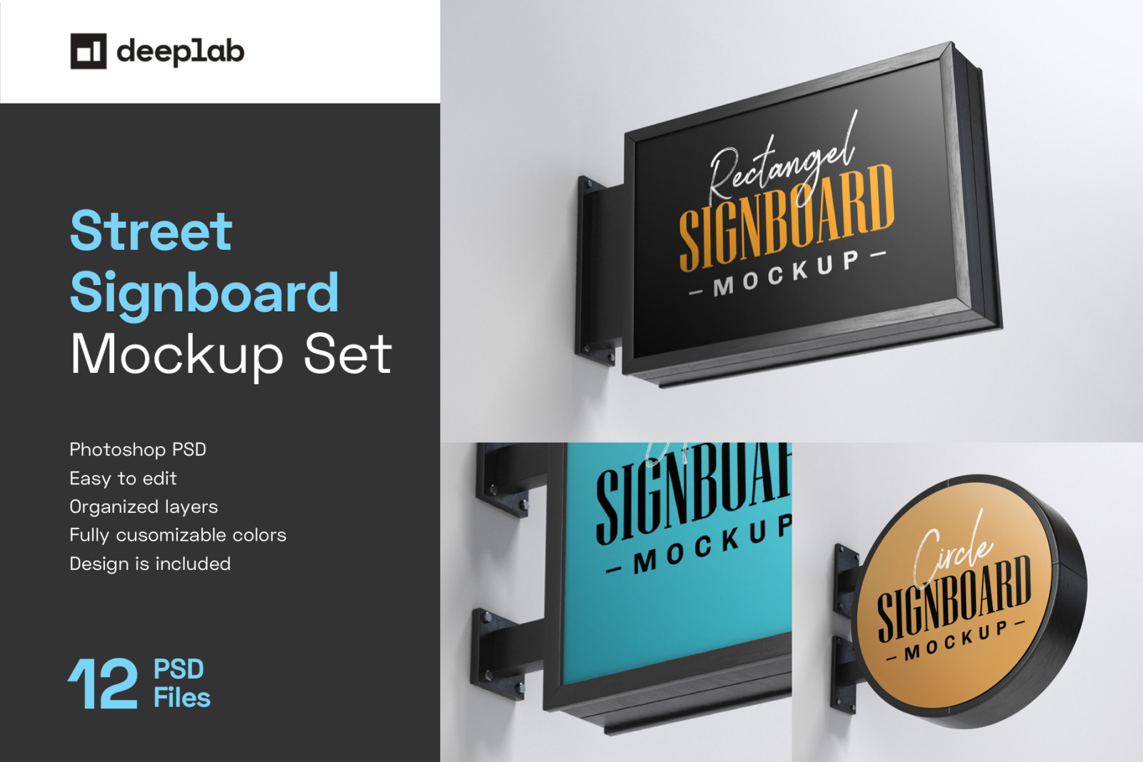 Street Signboard Mockup Set