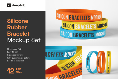 Silicone Rubber Bracelet Mockup - Sport wear