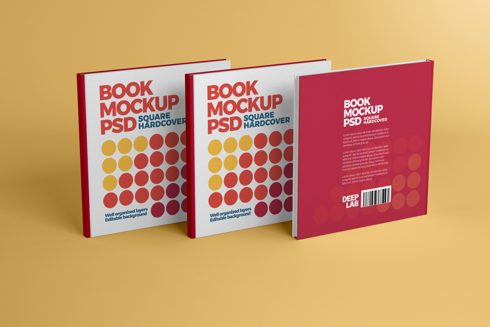 Square Book Hardcover Mockup