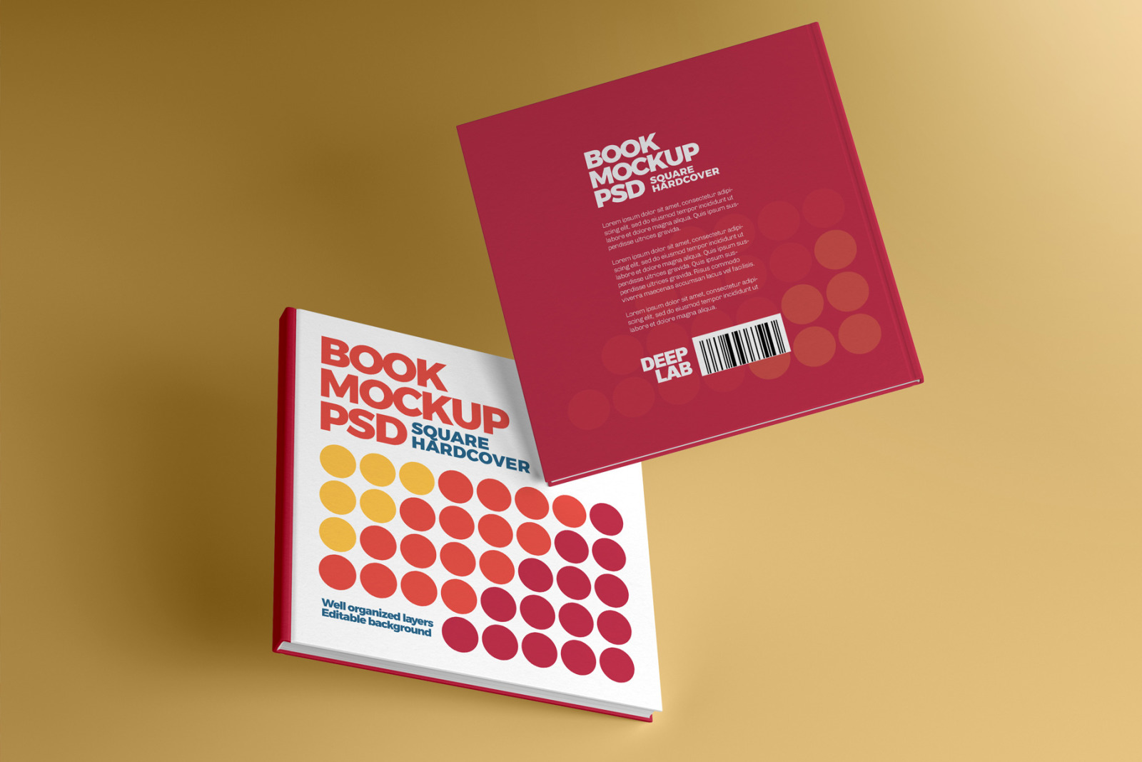 Square Book Hardcover Mockup Square Book Hardcover Mockup