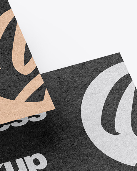 Two Kraft Business Cards Mockup