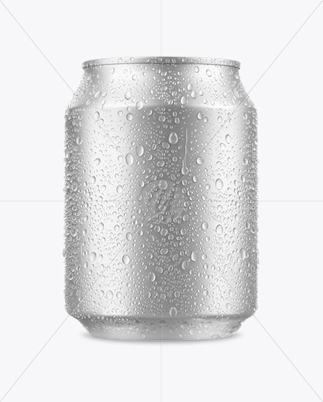 Can with Water Drops Mockup