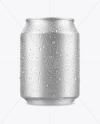 Can with Water Drops Mockup