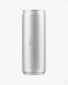 Matte Metallic Can with Water Drops Mockup