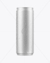 Matte Metallic Can with Water Drops Mockup