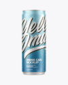 Matte Metallic Can with Water Drops Mockup