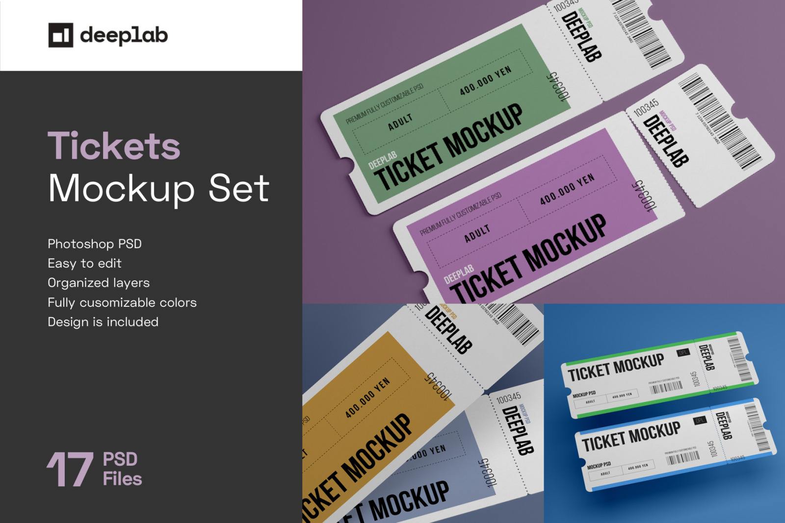 Event Tickets Mockup Set Event Tickets Mockup Set