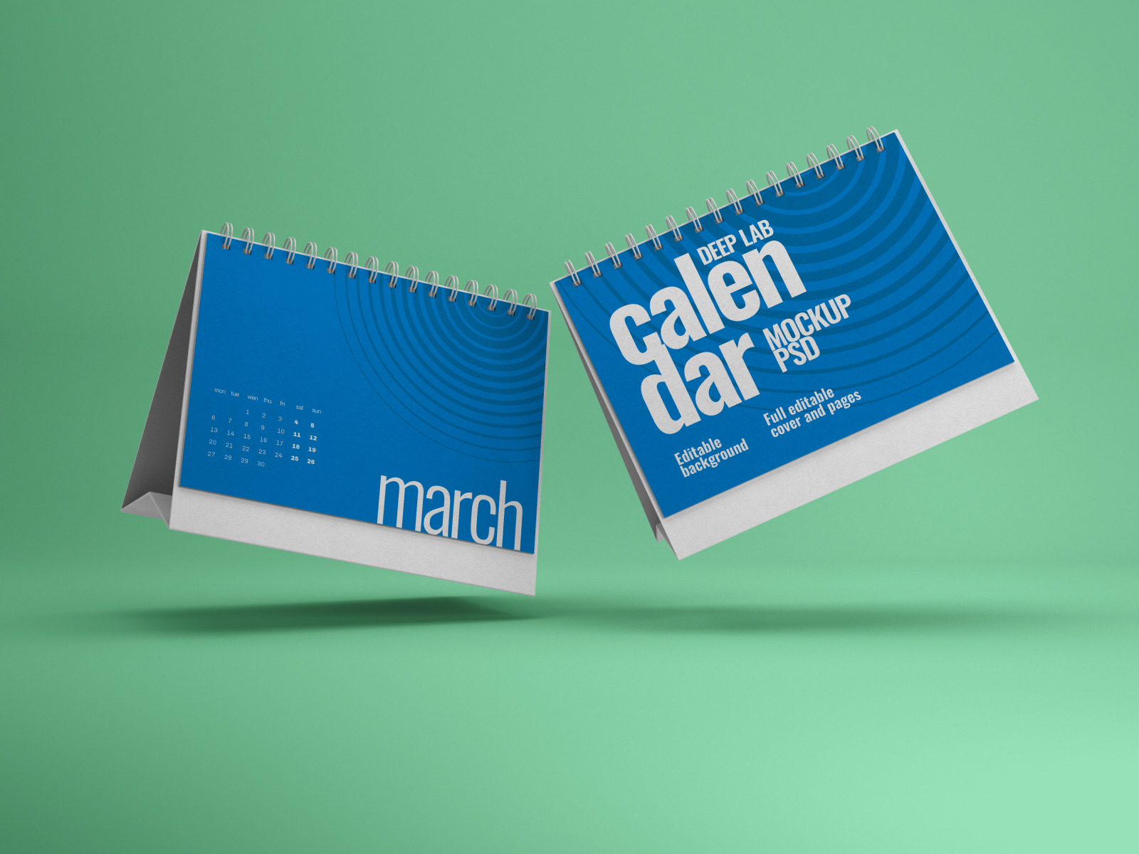 Vertical, Square, Horizontal Calendar Mockup Set