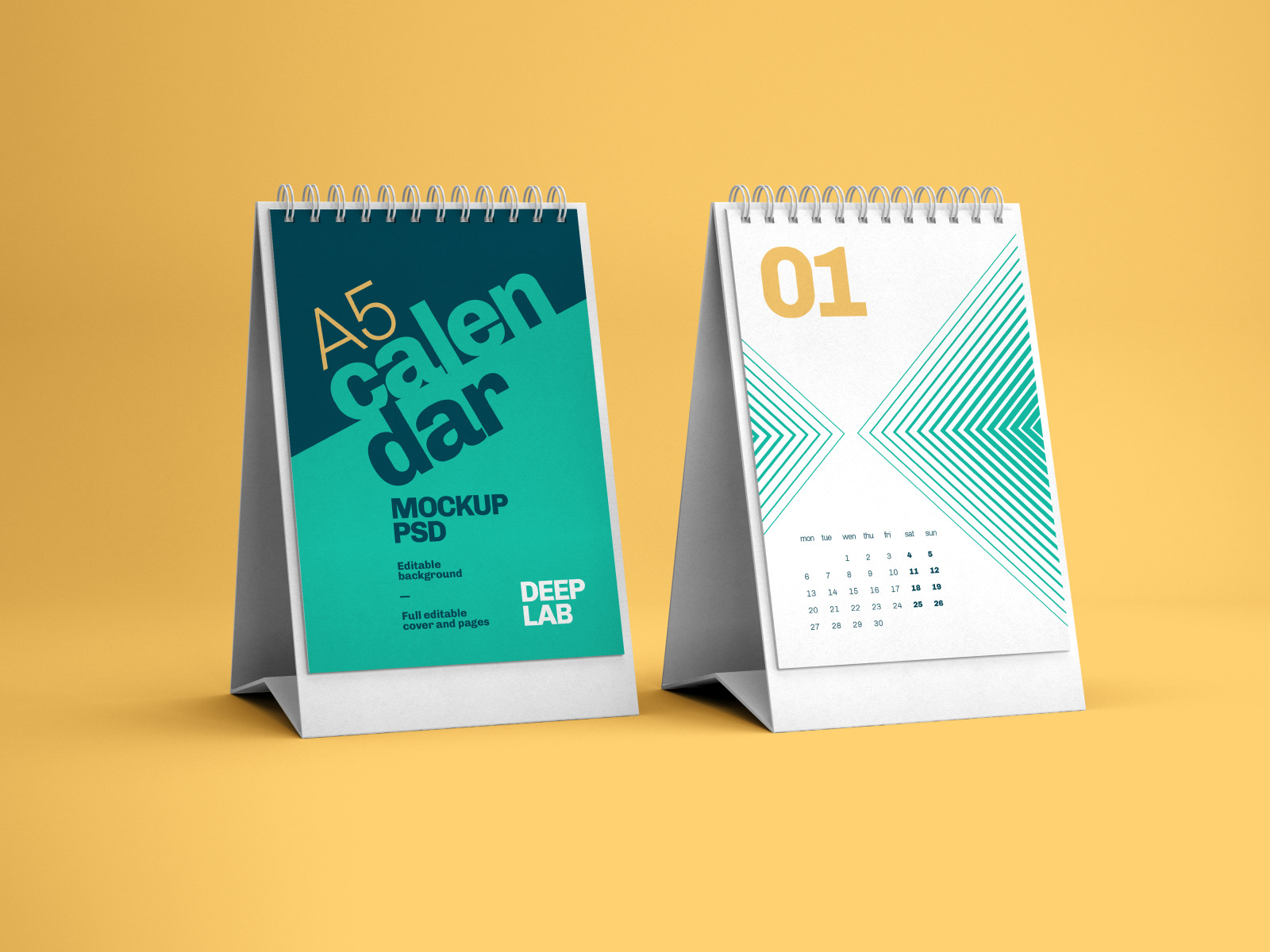 Vertical, Square, Horizontal Calendar Mockup Set